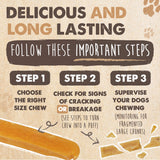 Mighty Paw Yak Cheese Dog Chews – All-Natural Long Lasting Hard Chew for Aggressive Chewers – High Protein, Odor-Free Dog Treat – 3 Ingredient Natural Yak Chews for Large Dogs – (4 Pack)