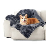 Bedsure Waterproof Dog Blankets for Medium Dogs Washable - Cat Blanket for Couch Protector Long Faux Fur, Calming Soft Reversible Throw Furniture Protection for Puppy Pet, 30"x40", Tie-dye Grey
