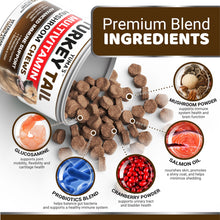 Load image into Gallery viewer, Turkey Tail Mushroom for Dogs - 170 Count - Mushroom Chews for Dogs Lipoma Lumps and Bumps - Immune Health, Digestive, Skin, Energy, Joint Vitamin Support Guard Buddy - Multivitamin Supplement
