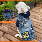 PERRINA Dog Jean Jacket - Cute Dog Outfits for Small & Medium Pets - Light & Breathable Denim Vest - Stylish Denim Cat Jacket Unique Designs - Easy to Wear & Take Off-Cool Puppy Clothes (XX-Large)