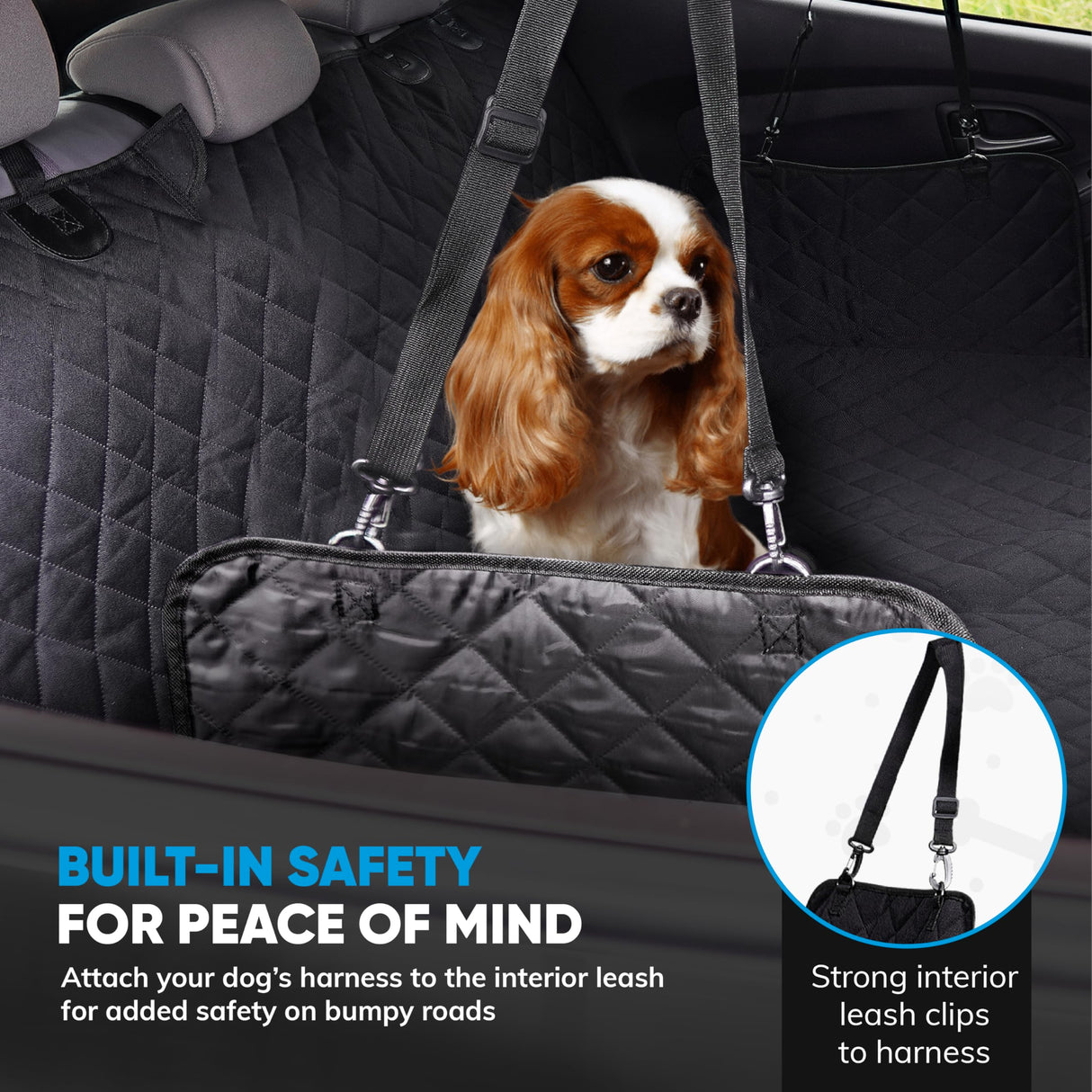 Pryze Dog Car Seat Cover for Back Seat with Mesh Window & Side Flaps | 100% Waterproof Dog Hammock for Cars Trucks & SUVs | 600D Heavy Duty Scratch Proof Nonslip | Easy Install & Machine Washable