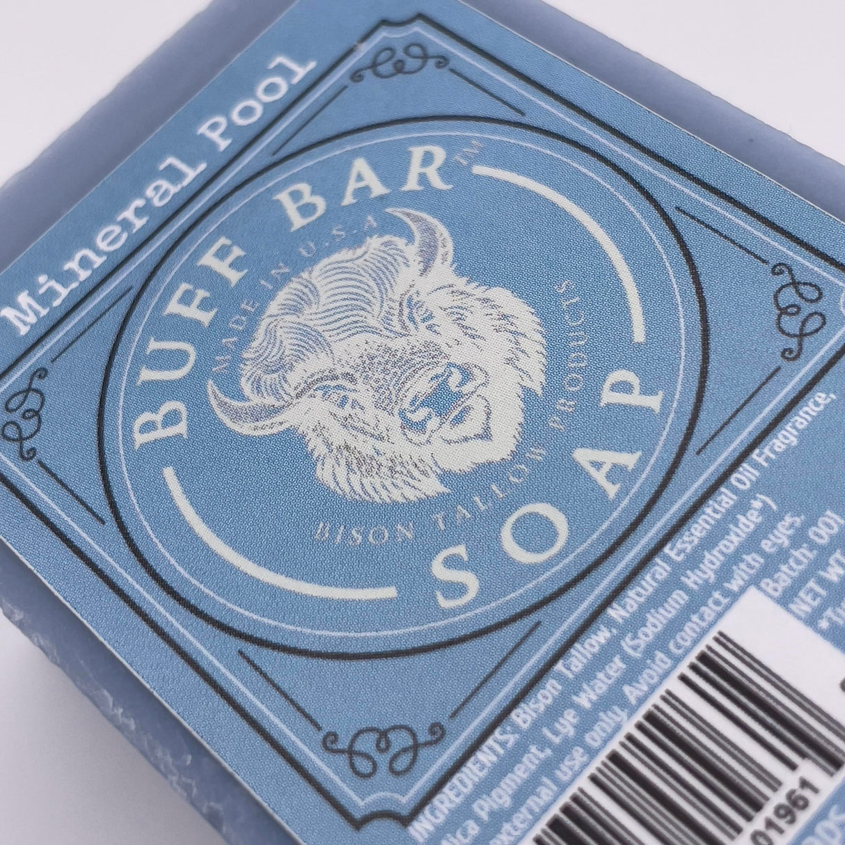 Big Crazy Buffalo Pure Bison Tallow Buff Soap Bar, Mineral Pool, (2 Pack) - Scents of Himalayan Sea Salt, Moss, & Freesia - Cleans, Moisturizes, Soothes, Hydrates - No Chemicals or Preservatives