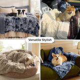 Bedsure Waterproof Dog Blankets for Medium Dogs Washable - Cat Blanket for Couch Protector Long Faux Fur, Calming Soft Reversible Throw Furniture Protection for Puppy Pet, 30"x40", Tie-dye Grey