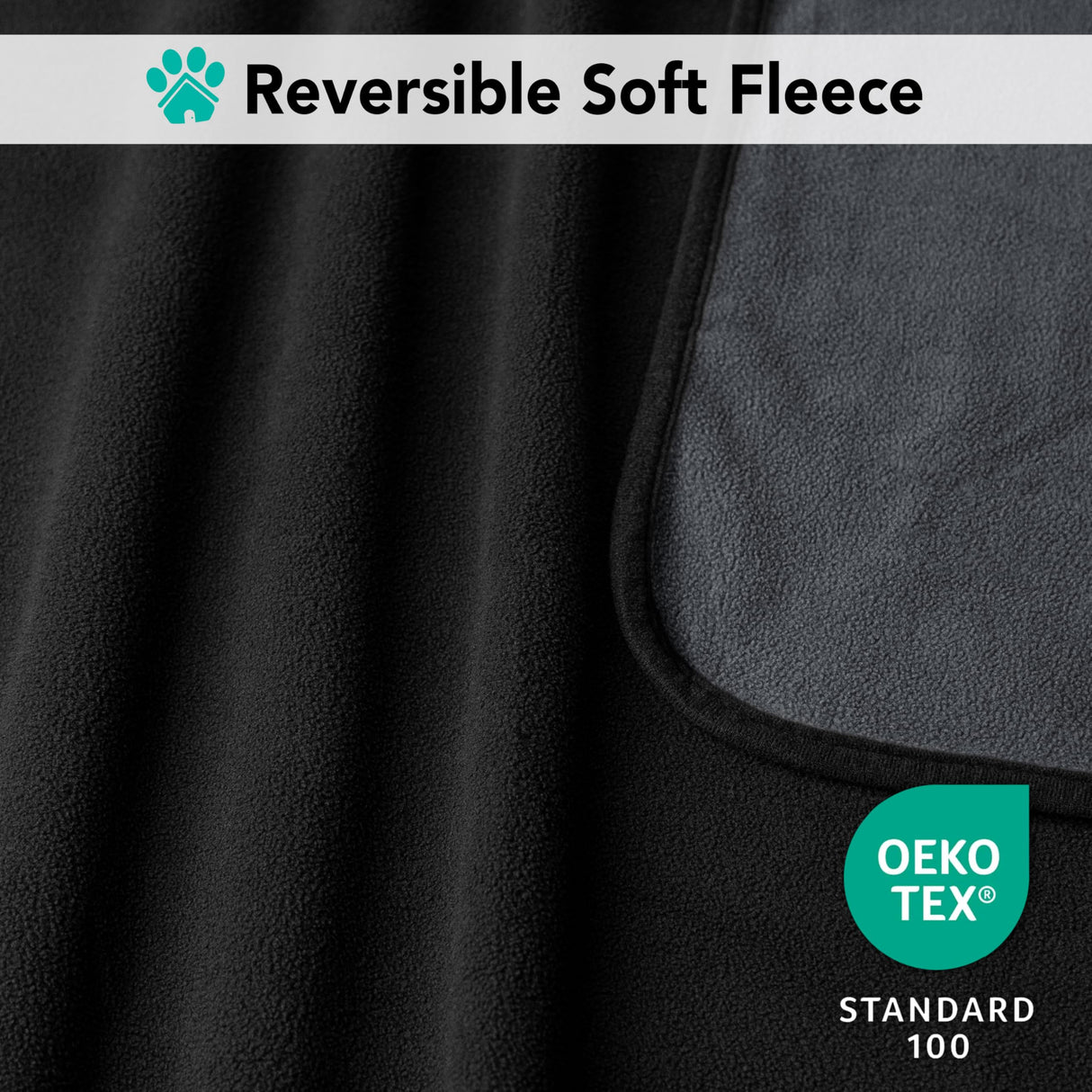 PetAmi Waterproof Dog Blanket for Extra Large Pets Dogs Cats, Large Pet Couch Cover Protector for Furniture, Reversible Washable Soft Fleece Cat Blanket for Bed Couch Sofa, 60x80 (Black/Gray)