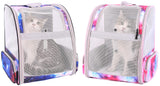 Pet Carrier Backpack for Cats and Small Dogs, Fully Breathable Vented Backpack for Kitten Bunny Airline Approved Travel Hiking Camping Cat Book Bag (Blue, Ventilation)