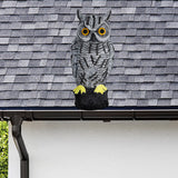 Hausse Fake Owl Decoys, Plastic Bird Scarecrow Sculpture Scare Birds Away, Horned Owl Bird Deterrents, Garden Protectors, Nature Enemy Horned Pest Repellent for Outdoor Garden Yard