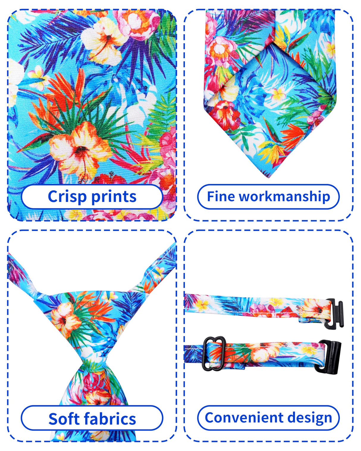 PET SHOW 60 Pack Hawaiian Small Dog Collar Bow Ties and Neck Ties Bulk Puppy Cats Adjustable Summer Floral Bowties for Medium Dogs Hawaii Bowknots Holiday Party Ties Pet Grooming Accessories