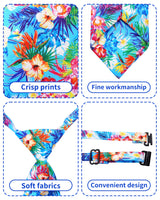 PET SHOW 60 Pack Hawaiian Small Dog Collar Bow Ties and Neck Ties Bulk Puppy Cats Adjustable Summer Floral Bowties for Medium Dogs Hawaii Bowknots Holiday Party Ties Pet Grooming Accessories