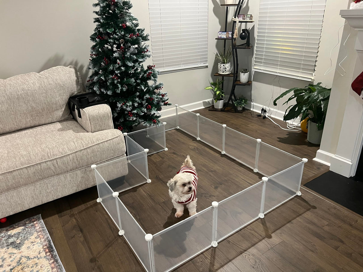 Indoor Puppy Playpen | Durable, Waterproof Pet Play Pen for Kittens, Rabbits, Guinea Pigs - DIY Easy Assembly, Safe & Secure, 16.5 X 12 Inch, 14 Panels
