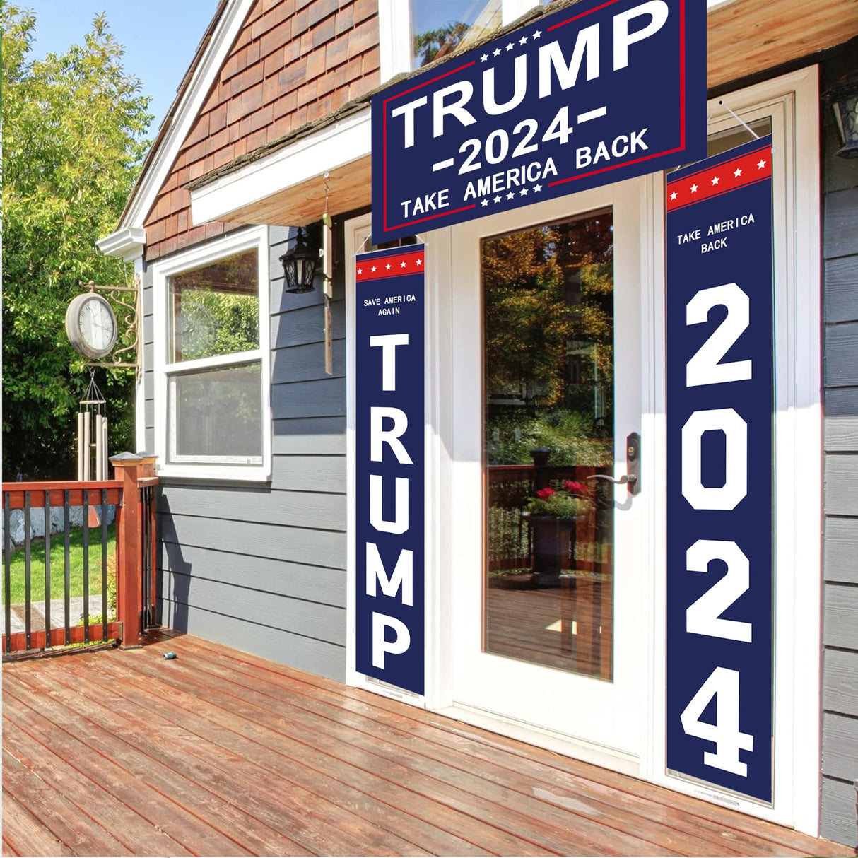 Ouraqto Trump 2024 Flag Yard Signs Trump Banner Trump Merchandise Take America Back Garden Flag Donald Trump MAGA for Outside Outdoor Decorative
