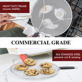 Splatter Screen for Frying Pan - 13 Inch Stainless Steel Grease Splatter Guard - Cover Oil Splash when Sizzling Bacon, Cooking Fried Chicken or Popcorn