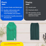 Blueberry Pet Dog Sweater in Alaskan Blue - Award Winning Medium Dog Clothes for Small Dogs, Classic No-Sleeve Wool Blend, 14" Back Length, 18"-22" Chest Girth, Cozy & Warm, Machine-Washable