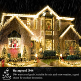 KNONEW 197FT 500 LED Christmas Lights Outdoor String Lights 8 Modes & Memory Fairy Light Plug in Waterproof LED String Lights for Xmas Yard Tree Wedding Party Holiday Decorations (Warm White)