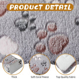 Tuanse 4 Pack Ultra Soft Dog Cat Bed Mat Small Animal Guinea Pig Bed with Cute Print Reversible Fleece Dog Crate Kennel Pad Cozy Washable Thickened Hamster Pet Beds Mat(21 x14 Inches,Light Gray)