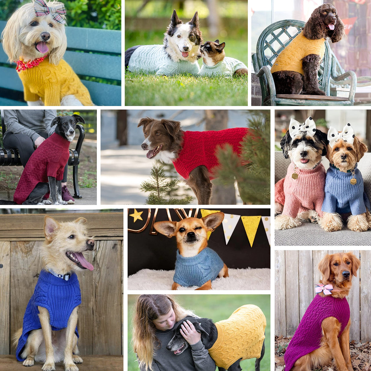 Blueberry Pet Dog Sweater in Alaskan Blue - Award Winning Medium Dog Clothes for Small Dogs, Classic No-Sleeve Wool Blend, 14" Back Length, 18"-22" Chest Girth, Cozy & Warm, Machine-Washable
