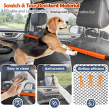 Furggis Dog Barrier for Car, 50" Wide SUV Dog Barrier for Cargo Area & 2nd 3rd Row Seats, Sturdy Dog Barrier for Small SUV & Truck with See-Through Net Mesh, Back Seat Divider for Mid-Sized Vehicle
