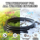 16/3 Black Indoor Outdoor Extension Cord 10 Ft Waterproof, Extension Cord with 3 Prong Grounded Plug,13A 1625W 16AWG SJTW, Flexible Weatherproof Power Cable for Offices, Gardens and Lawns
