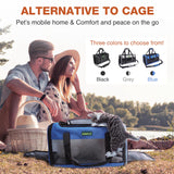 TSA Approved Pet Carrier in Cabin, 17"x11"x9.5" Soft Cat Carriers for Small Cats up to 12 lb, Top-Open Portable Dog Carrier with Litter Box and Anti-Scratch Mesh for Puppy up to 10 lb, Blue