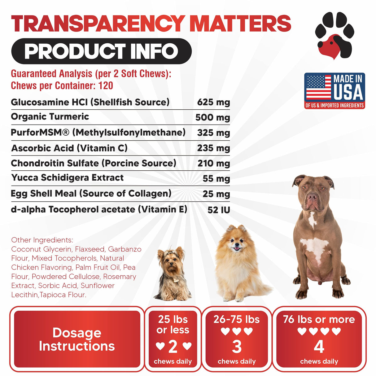 Glucosamine for Dogs Hip and Joint Supplement - Safe Joint Support - Glucosamine Chondroitin MSM Turmeric - 120 Mobility Joint Care Chews for Dogs - ActivTreats for All Breeds Ages and Sizes.