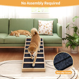 Dog Ramp for Bed, Couch- Upgraded Non-Slip Wooden Pet Ramp with Sturdy Construction, 4 Adjustable Heights (16" to 22"), Supports 132 lbs for Small & Medium Dogs