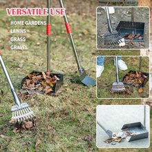 Load image into Gallery viewer, FUSBUNTY Dog Pooper Scooper Set, Pooper Scooper for Dog, Heavy Duty Stainless Steel Rake with Extra Large Tray &amp; Spade No Bending Clean Up for Pet Waste Removal, for Grass, Dirt Or Gravel.
