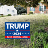 Probsin Trump 2024 Yard Sign with Metal H Stakes Double Sided 16" x 24" Trump Take America Back Blue Signs Voted for Trump Outdoor Decorations for Indoor Outdoor Lawn, Garden, Window, Party Supplies