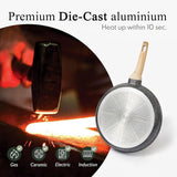 Non Stick Frying Pan Skillet, Omelet Pan, Healthy Non Toxic Granite Chef Pan, Induction Compatible Egg Frying Pan with Heat-Resistant Handle, PFOA-Free,Black, 10"