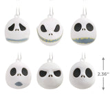 Hallmark Disney Tim Burton's The Nightmare Before Christmas Jack Skellington Heads Mini Christmas Ornaments, Shatterproof, Set of 6