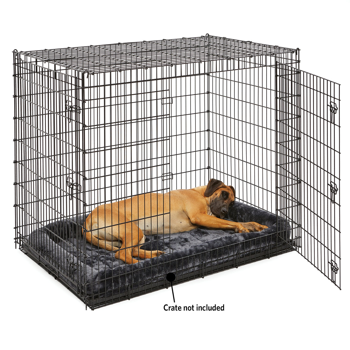 MidWest Homes for Pets QuietTime Giant Dog Bed – Gray Faux Fur Bolster, Ultra-Soft and Machine Washable, Fits 54-Inch Crates and Carriers, for XXL Breed Dogs