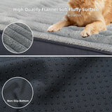 Dog Bed Large Sized Dogs, Orthopedic Flannel Pet Beds with Removable Washable Cover, Waterproof Indestructible Big Dog Bed with Anti-Slip Bottom, Egg Crate Memory Foam Pad, 35.0"x22.0"x3.0", Grey