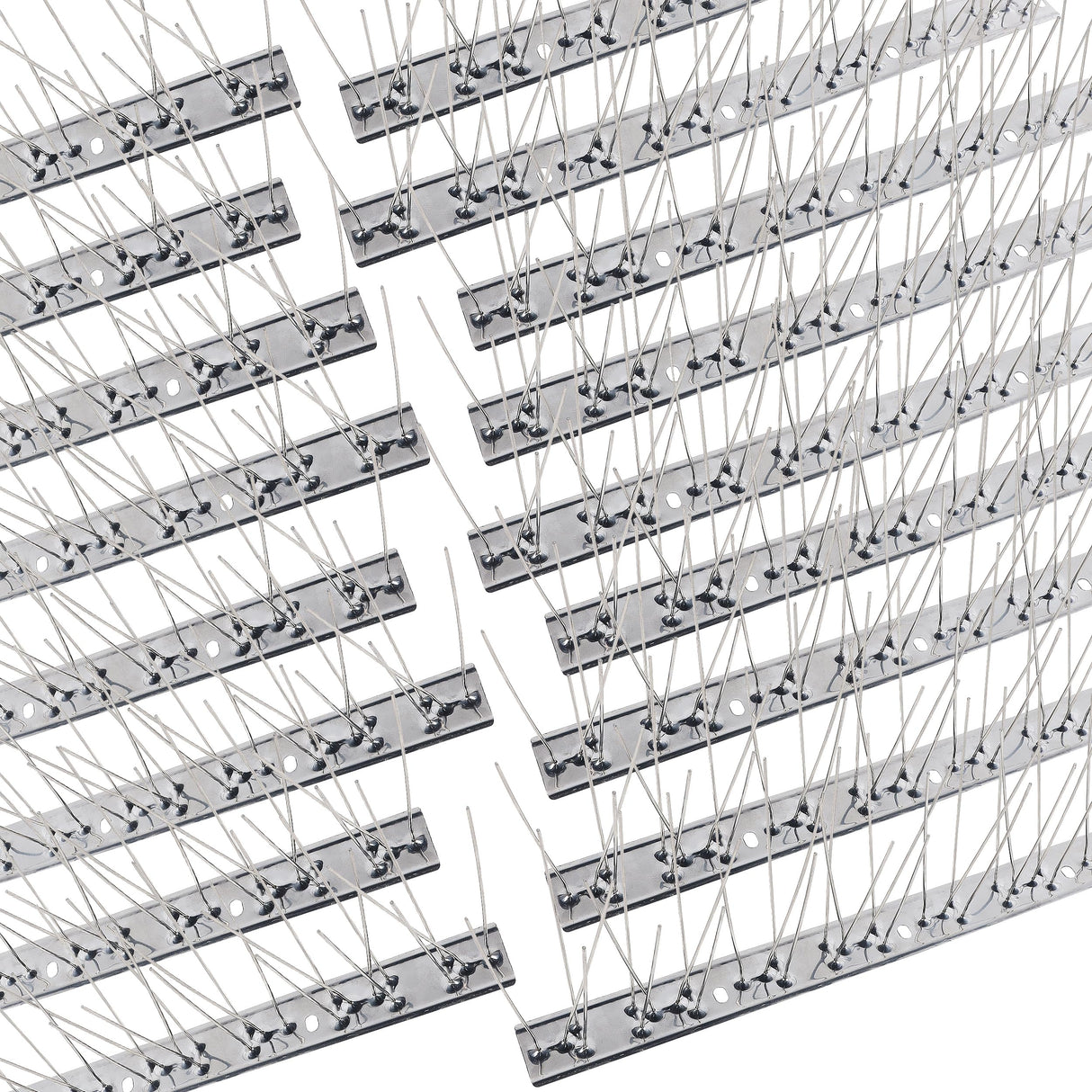 Hausse Stainless Steel Bird Spikes 17 Pack, Squirrel Small Birds Pigeons Crows and Woodpeckers Deterrent Devices Bird Repellent Spikes, Assemble Easily Covers 17 Feet for Outdoor Wall Fence