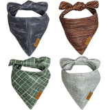 Remy+Roo Extra Large Spring Dog Bandanas - 4 Pack Logan Set | Premium Durable Adjustable Polyester Fabric | Patented Shape Boy Dog Bandanas | Pack of Thanksgiving Bandanas for Dogs