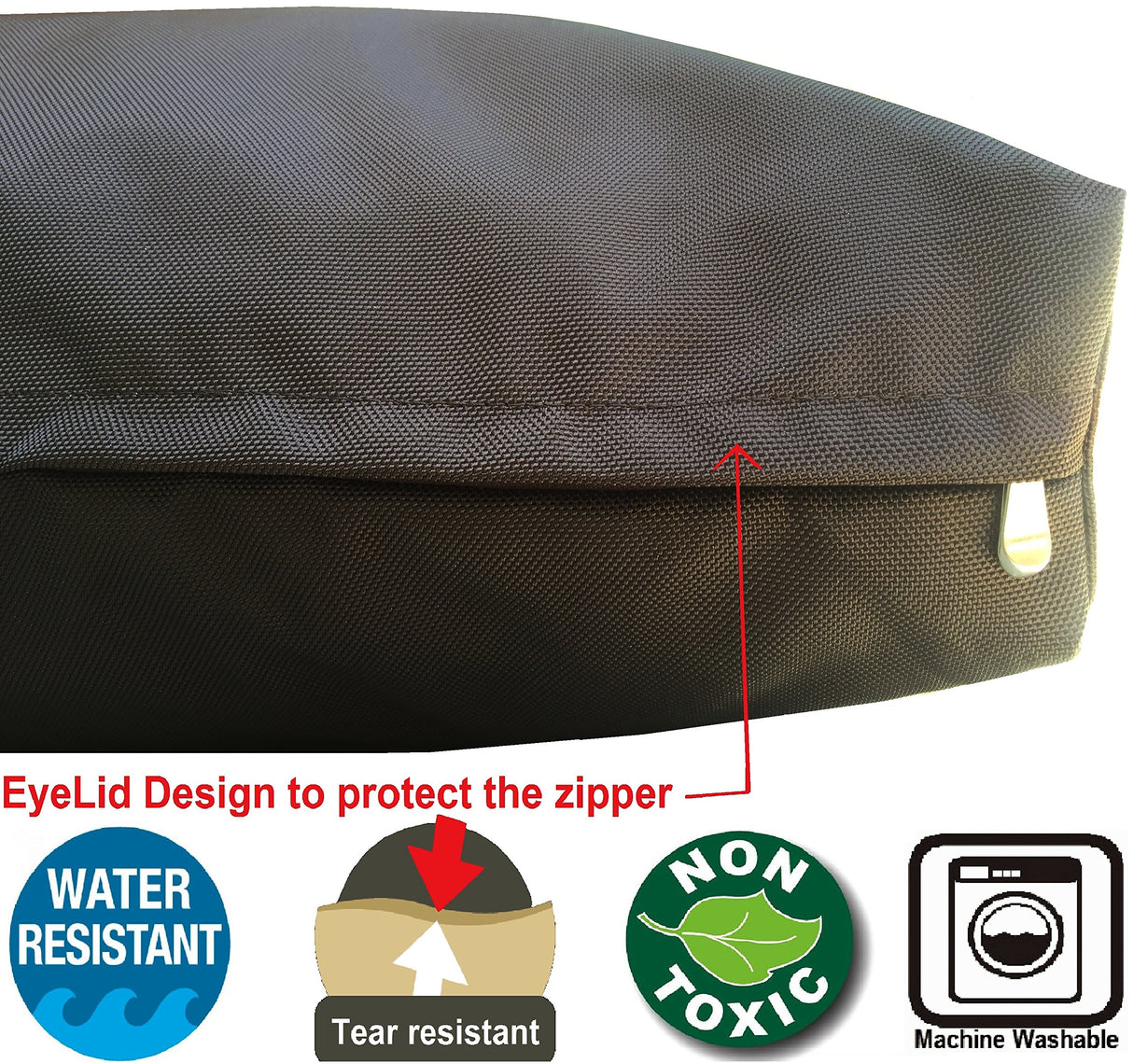 Dogbed4less XL 1680 Ballistic Heavy Duty Dog Pet Bed External Zipper Duvet Cover - Replacement Cover only, 40X35X4 Inches, Seal Brown