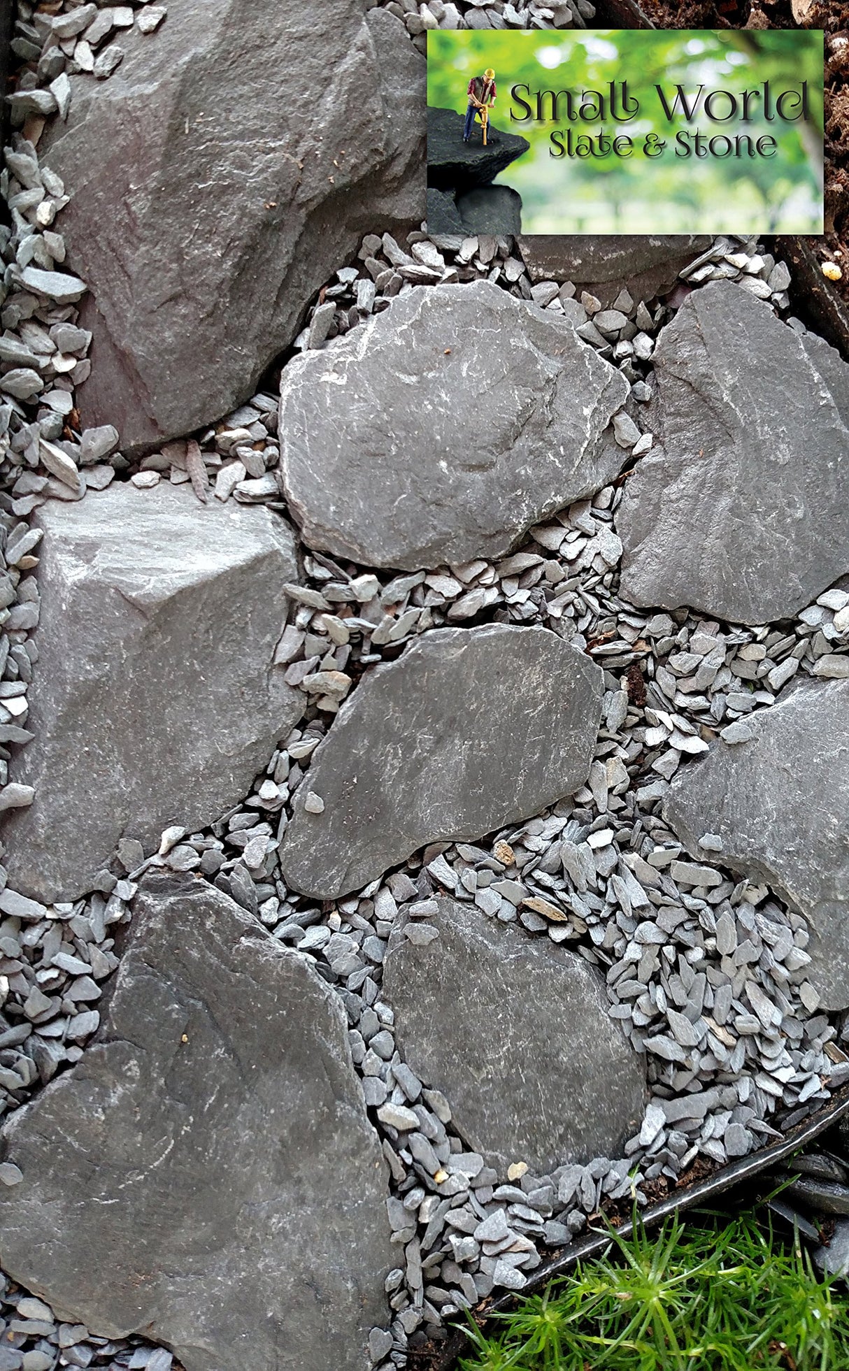 Natural Slate Stone 1 to 3 Inches - USA Sourced and Packaged for Aquascaping Aquariums, Terrariums, Paludariums, Reptile Enclosures, Wargaming, Models, Mosaic Art, Miniature Fairy Gardens (2lbs Grey)