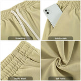 Lkrhzevg Men's Outdoor Shorts Casual Elastic Waist Drawstring Summer Beach with Pockets Lightweight Hiking Quick Dry Sports Shorts-S Dark Gray