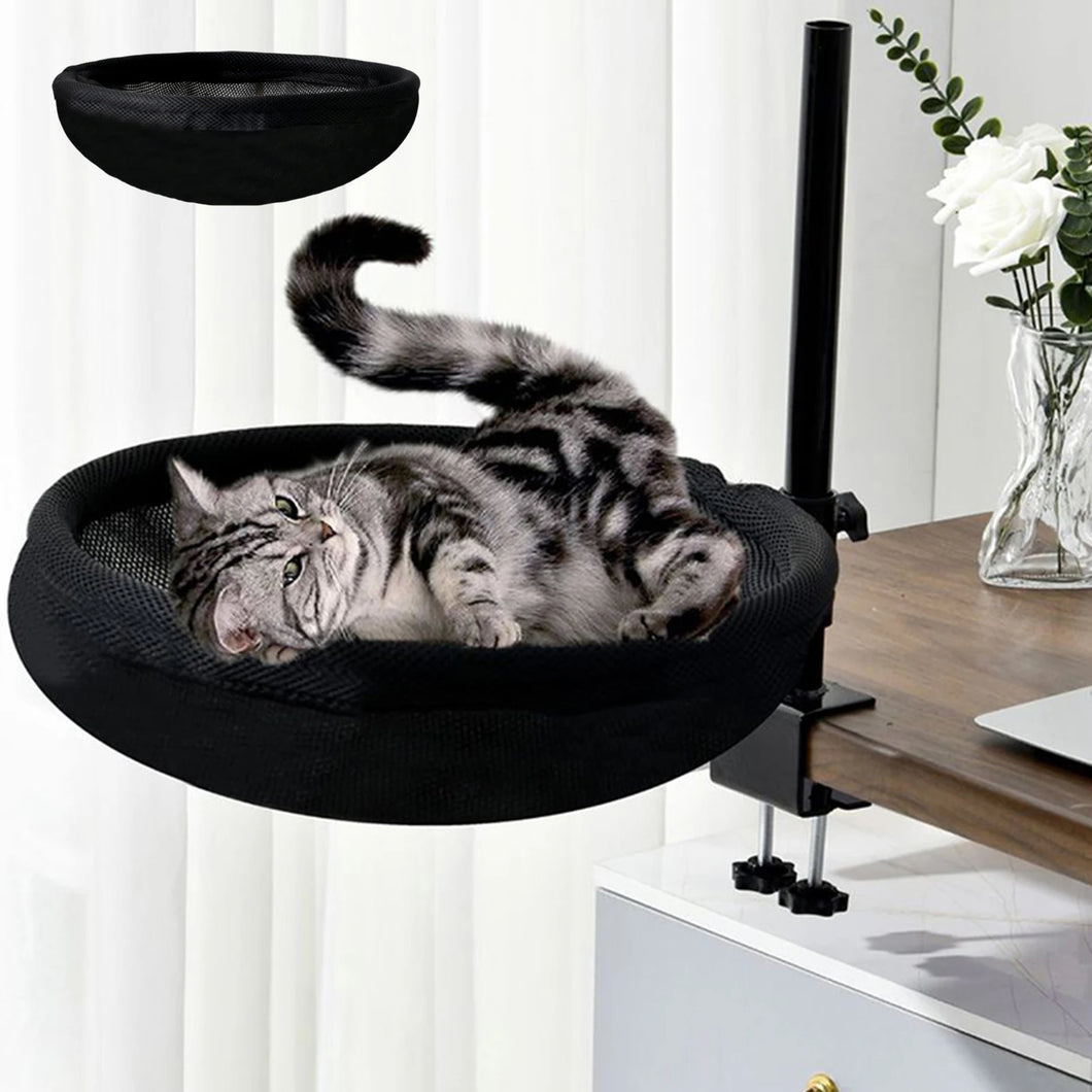 Cat Bed for Desk Modern with 2 Washable Mat for Furniture Living Room Indoor Desk Mount Perch 360 Degree Rotatable Indoor Cats