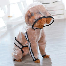Load image into Gallery viewer, Dog Raincoat Puppy Four Feet Hooded Transparent Waterproof Windproof Teddy Small Large Dogs Rain Out Clothes For Pet Supplies
