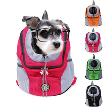Load image into Gallery viewer, Outdoor Pet Dog Carrier Bag Portable Travel Backpack  Front Bag Double Shoulder Mesh Backpack Head Carrying Bags For Cat
