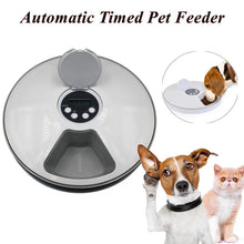 Load image into Gallery viewer, Round Timing Feeder Automatic Pet Feeder 6 Meals 6 Grids Cat Dog Electric Dry Food Dispenser 24 Hours Feed Pet Supplies 40% Off
