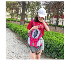 Load image into Gallery viewer, Outdoor Pet Dog Carrier Bag Portable Travel Backpack  Front Bag Double Shoulder Mesh Backpack Head Carrying Bags For Cat
