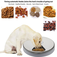 Load image into Gallery viewer, Dog Feeder Automatic Pet Feeder Round Timing Feeder 6 Meals 6 Grids Dog Cat Electric Dry Food Dispenser 24 Hours Feed Supplies

