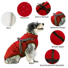 Load image into Gallery viewer, Pet Dog Jacket With Harness Winter Warm Dog Clothes For Labrador Waterproof Big Dog Coat Chihuahua French Bulldog Outfits
