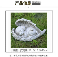 Load image into Gallery viewer, Pet Dog Cat Tombstone Personalized Memorial Stone Resin Statue Creative Angel Dog Cat Ornament Pet Tombstone Memorial Stone
