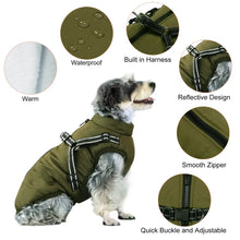 Load image into Gallery viewer, Pet Dog Jacket With Harness Winter Warm Dog Clothes For Labrador Waterproof Big Dog Coat Chihuahua French Bulldog Outfits
