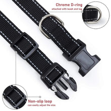 Load image into Gallery viewer, Dog Collar Reflective Adjustable Breathable Nylon Soft Padded DurableePet Collar for Small Medium Large Dog Bone Rope
