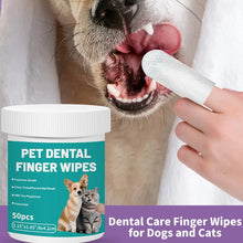 Load image into Gallery viewer, Pet Teeth Cleaning Wipes 50-Pieces Pet Dog Teeth Brushing Wipes For Cleaning Bad Breath Remover Wipes For Outdoors Traveling
