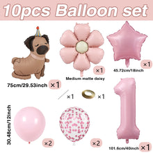Load image into Gallery viewer, 1 set of dog pet themed birthday balloon decoration set, daisy, husky, spotted dog, sausage, dog, bago, aluminum foil balloon
