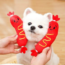 Load image into Gallery viewer, Dog Sound Plush Toy Hot Dog Chewing Toy Pet Grinding Teeth Squeaky Plush Toy Puppy Bite-resistant Interactive Chew Toy ﻿
