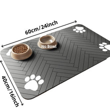 Load image into Gallery viewer, Pet Feeding Mat-Absorbent Pet Placemat for Food and Water Bowl, with Waterproof Rubber Backing, Quick Dry Water Mat for Dog Cat
