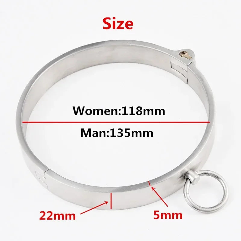 Stainless Steel Collar Lockable Dog Slave Neck Collar Metal Choker Headgear Restraint BDSM Cosplay Adult Toys Sex Toy for Man